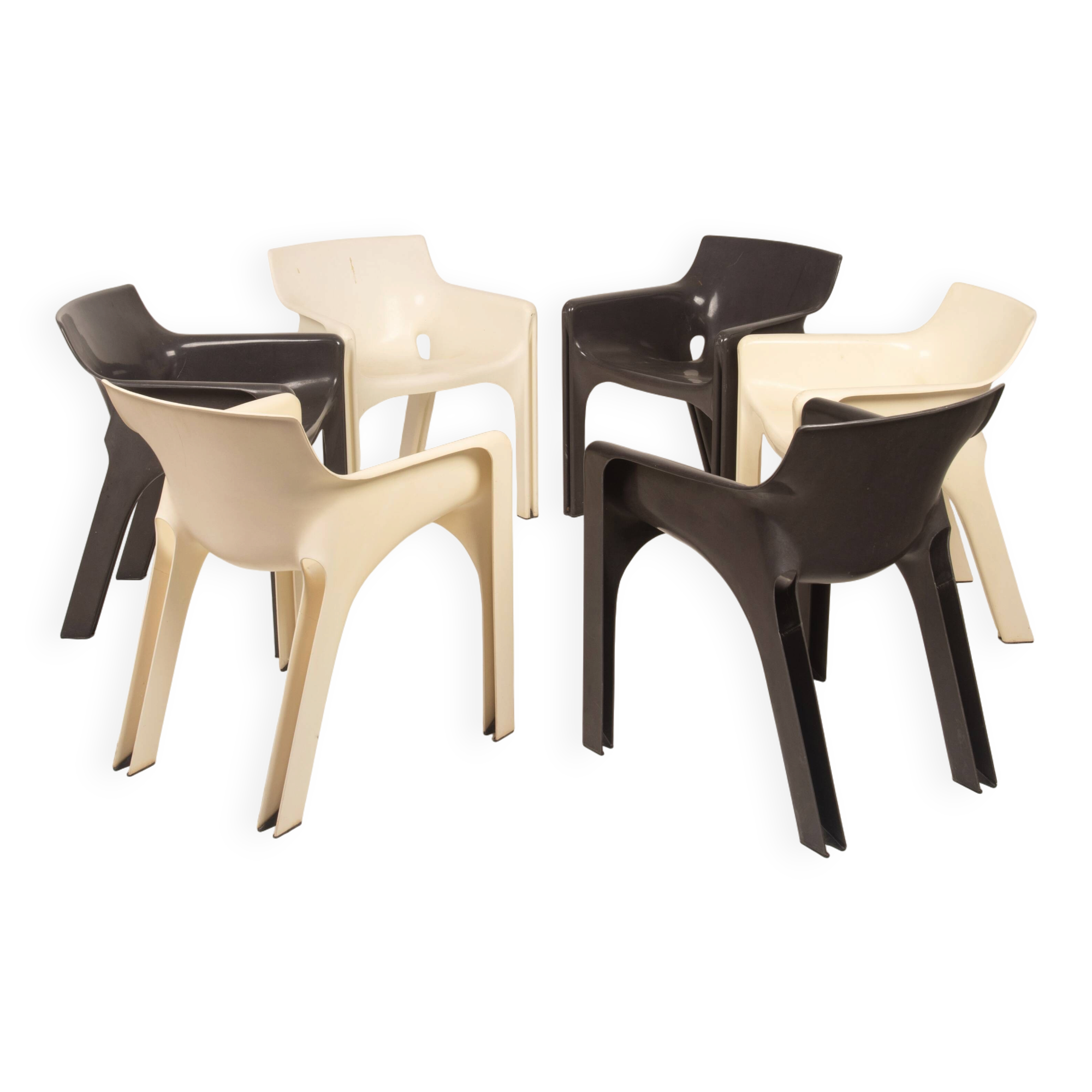 Ensemble de six fauteuils Gaudì par Vico Magistretti pour Artemide
