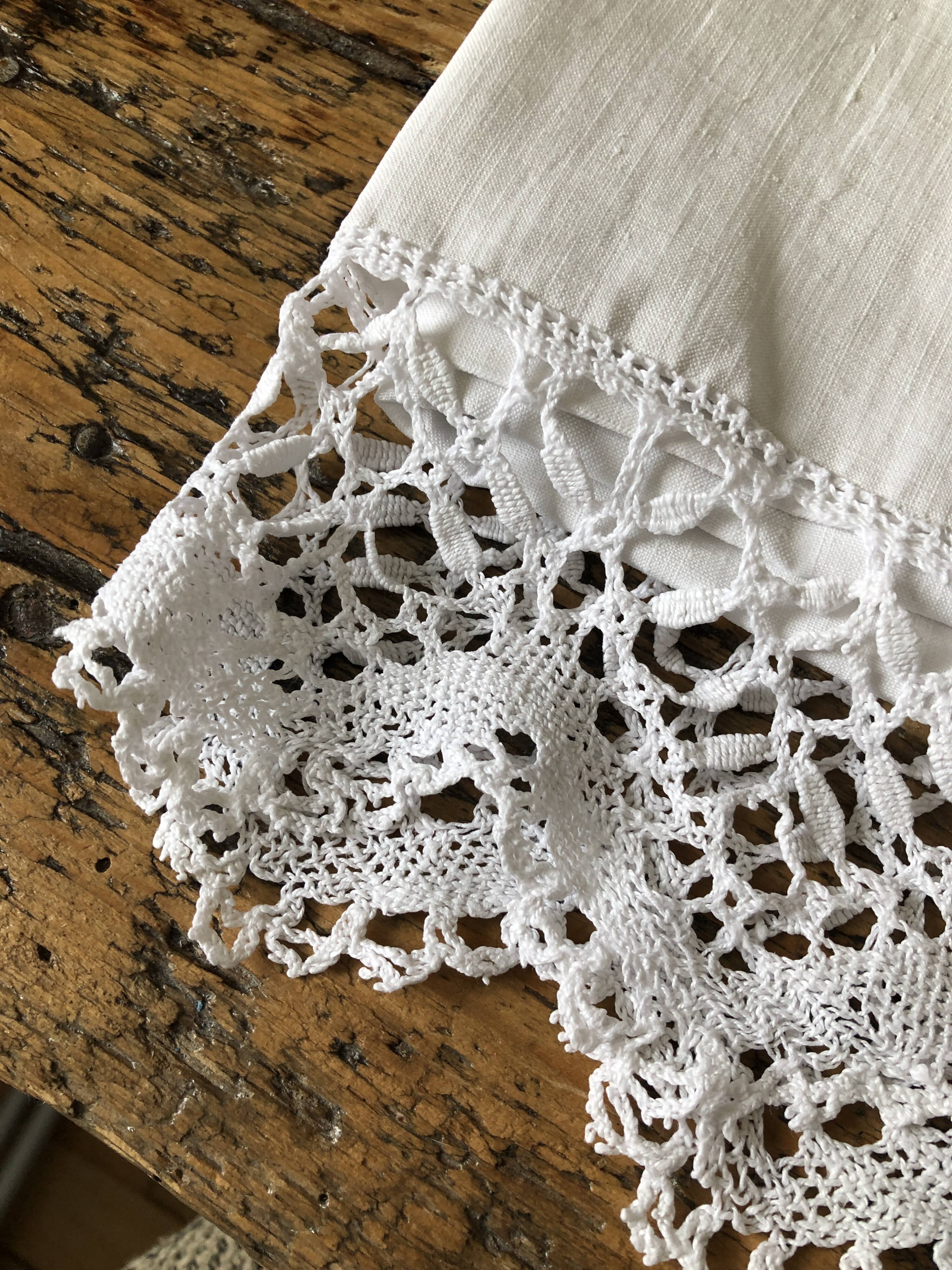 Old pure linen sheet embroidered and monograms