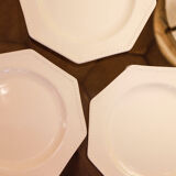 Lot 5 plates dessert enamelled octagonal