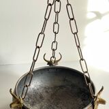 Cache-pot suspendu aux 3 buffles vintage