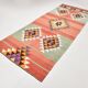5x11 Kilim Long Wide Faded Samon Kilim Rug, Rare Style Anatolian Flatweave