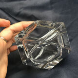 Empty diamond ashtray pocket flavio polished glass Murano crystal facets prism 60s
