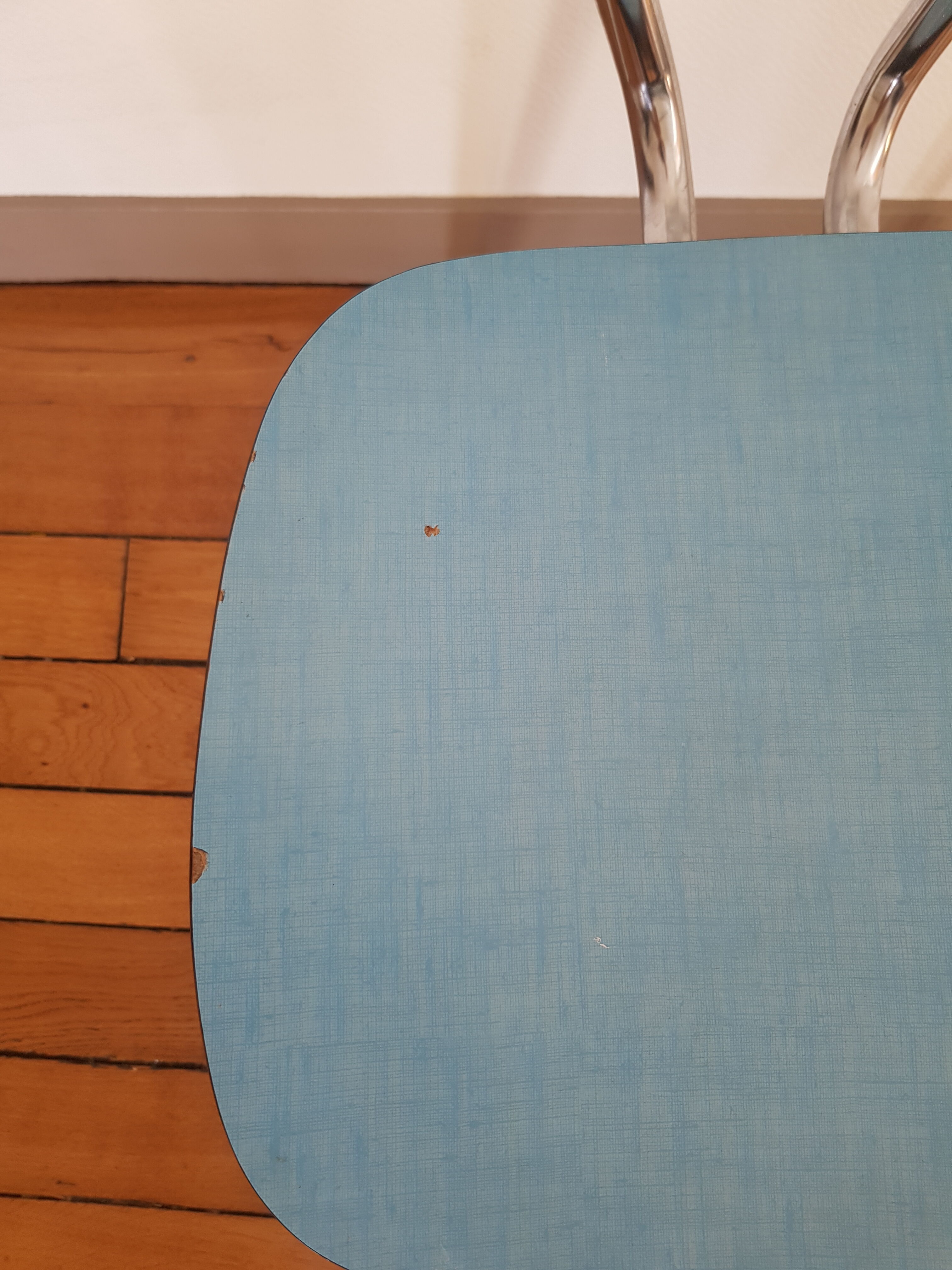Blue formica chair