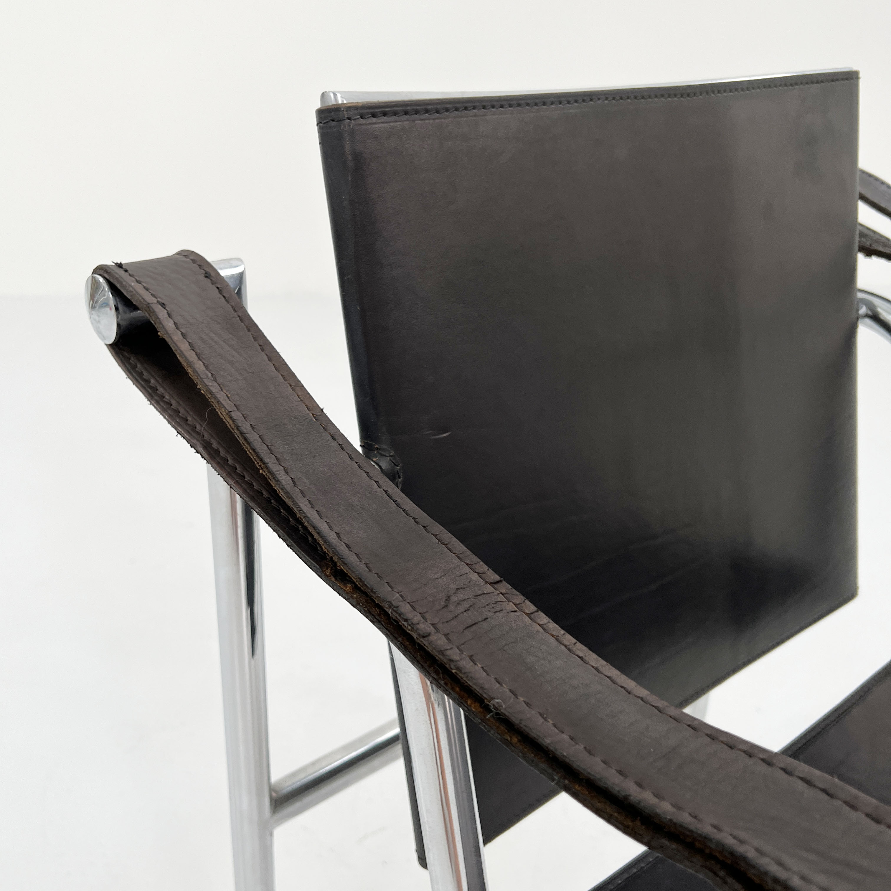 Fauteuil LC1 noir par Le Corbusier pour Cassina, 1970