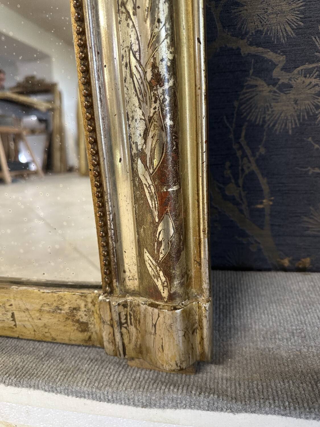 Louis Philippe silver mirror 133 x 98