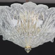 Set of 3 Amsterdam Palmetta, Italian Murano Glass Ceiling Light or Flush Mo