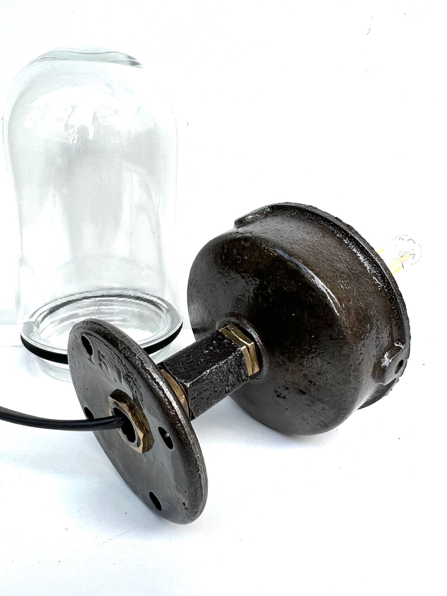 wall lamp or ceiling lamp cast steel gooseneck style 1930