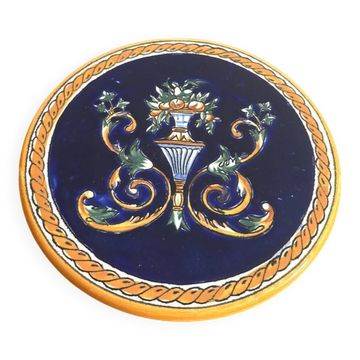 Dessous Verre Bouteille Faïence Gien Modèle Renaissance Ange Angelot Putti