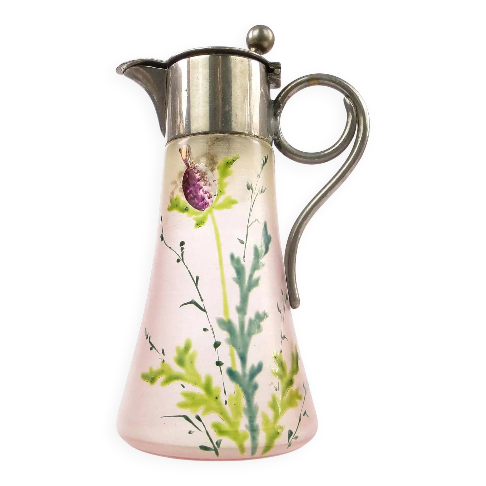 Carafe, Art Nouveau, glass, Czechoslovakia, early 20th century