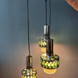 Vintage space age massive green waterfall pendant light