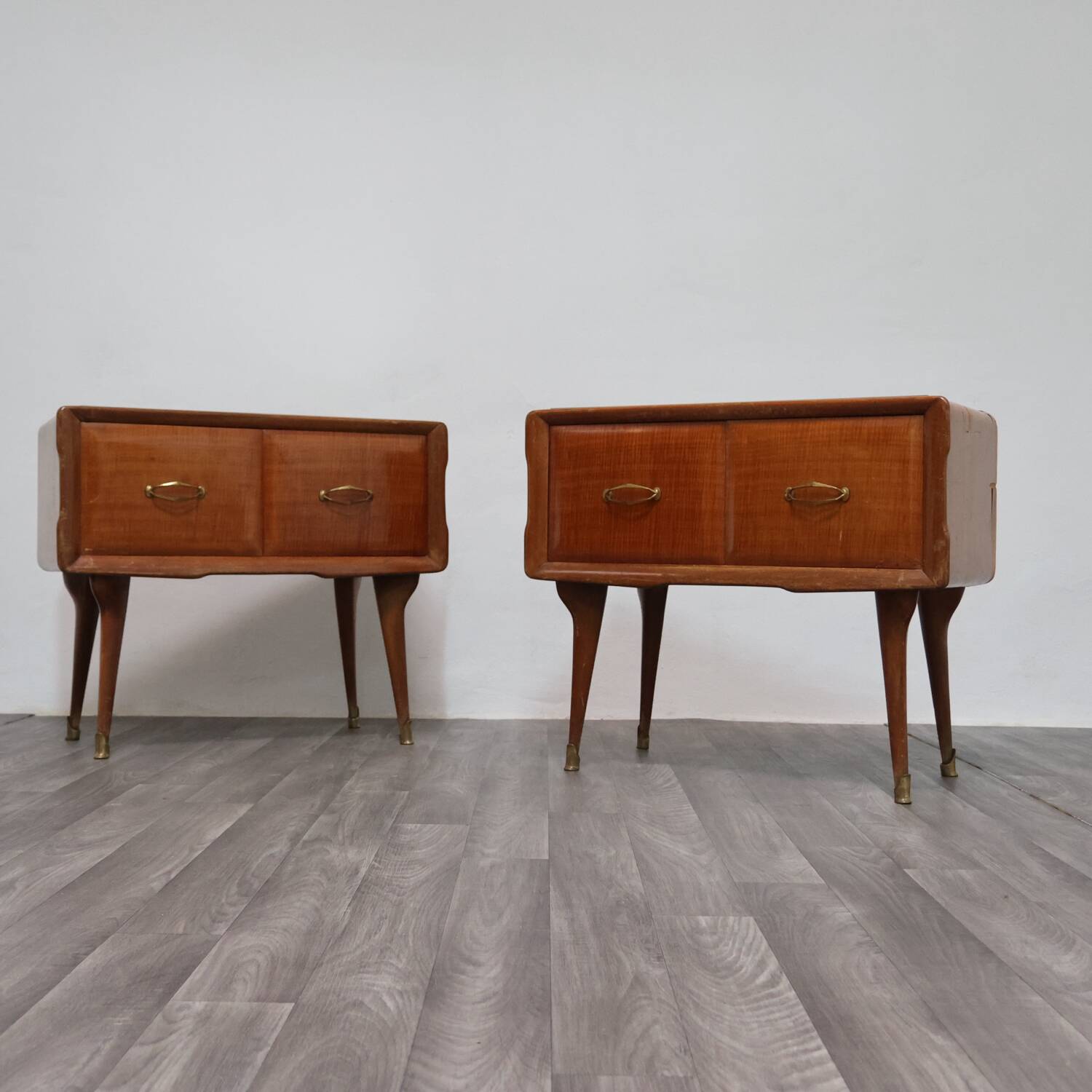 Coppia Di Comodini Gio Ponti Style Mid-Century 1950’s Modernariato Des