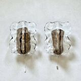 Ice Glass Wall Lights by J.T. Kalmar – Vintage Wall Lamps from the 1960s