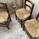 6 straw and oak chairs, mountain furniture