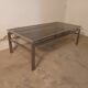 Table basse design vintage verre fumé