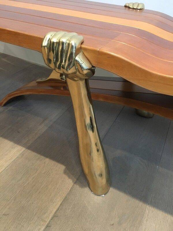 Unique coffee table made of a thick top