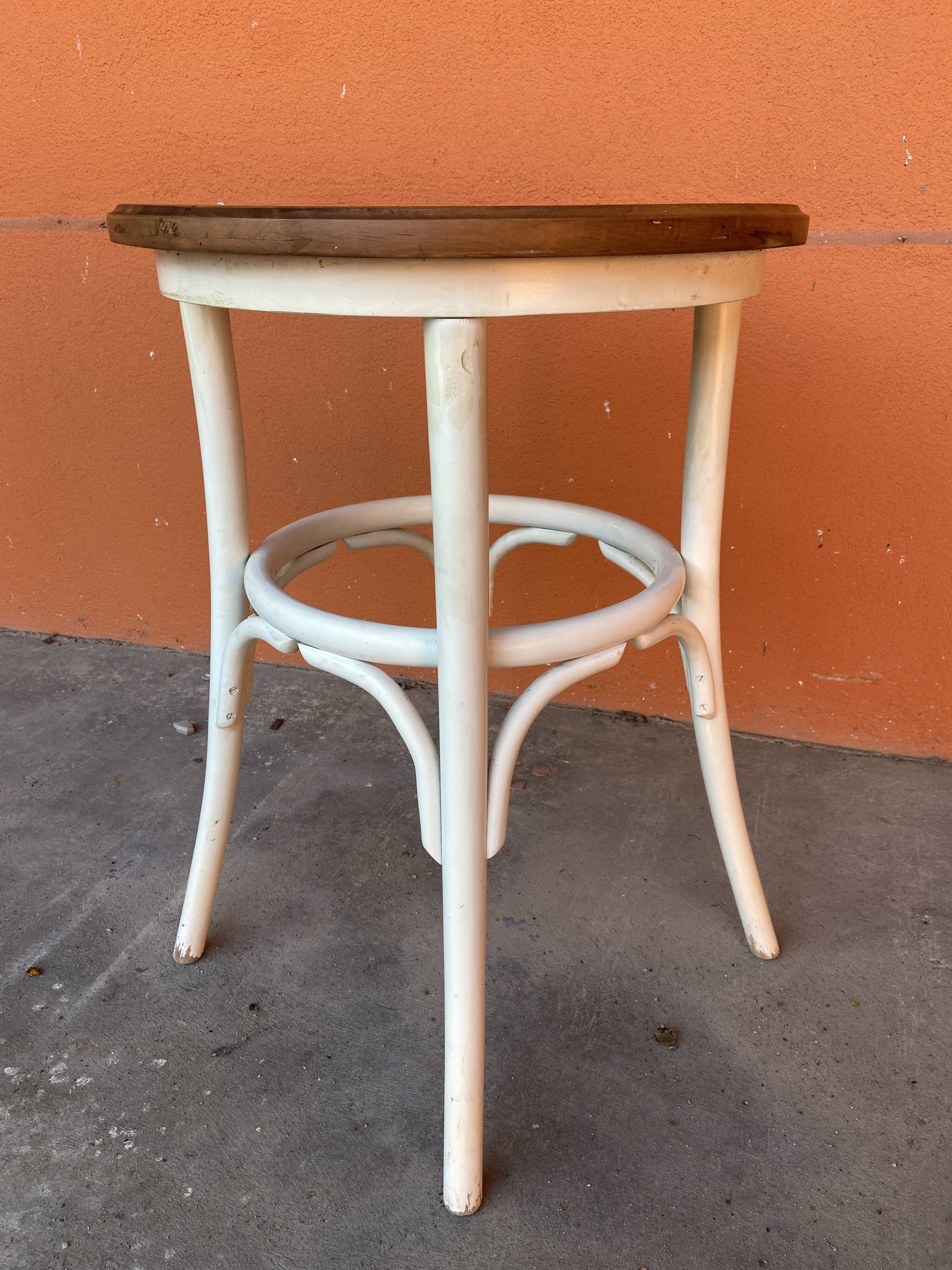 Pedestal table 80s shabby chic curved wood coffee table