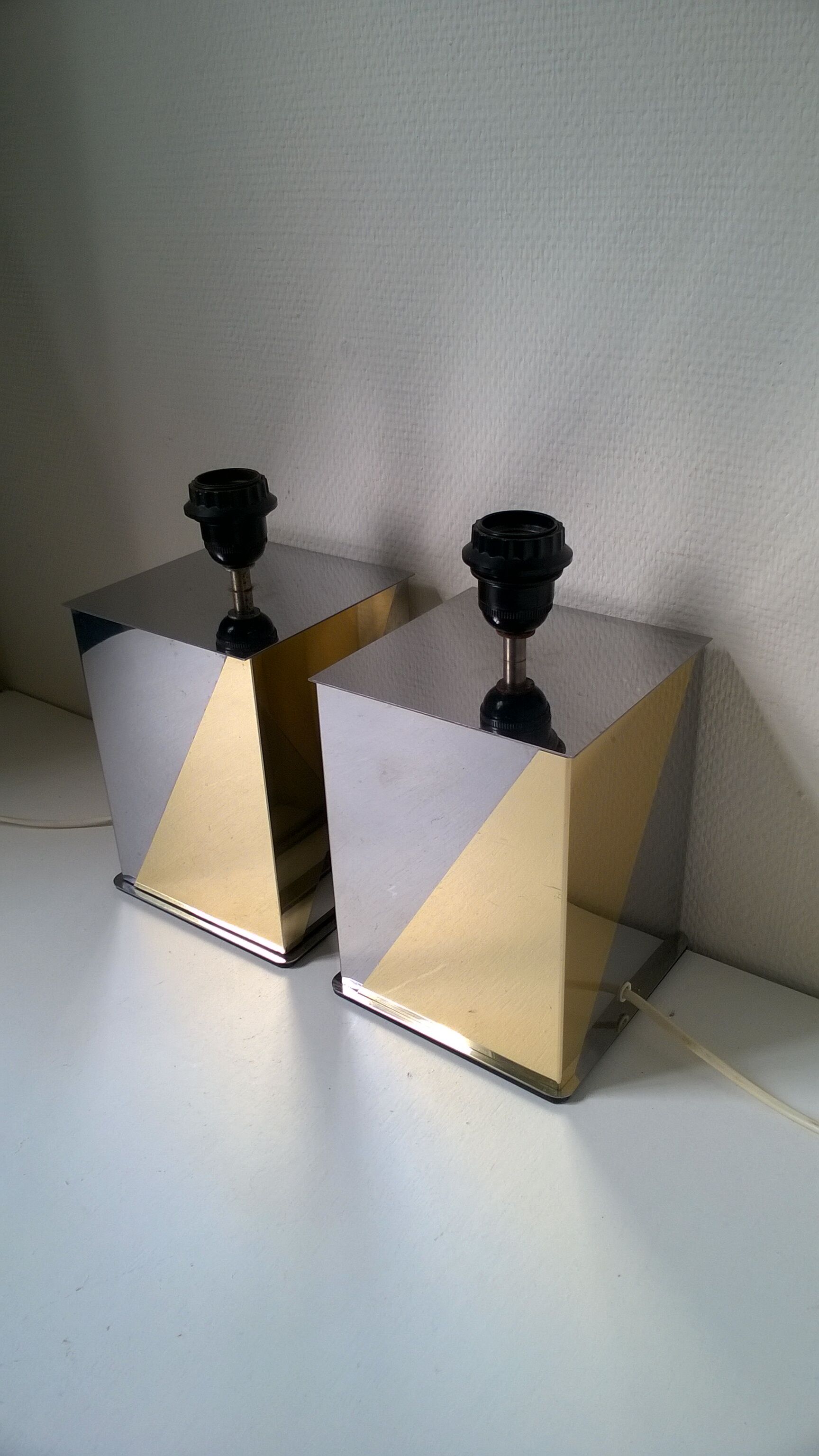 Paire de pieds  de lampes  design vintage
