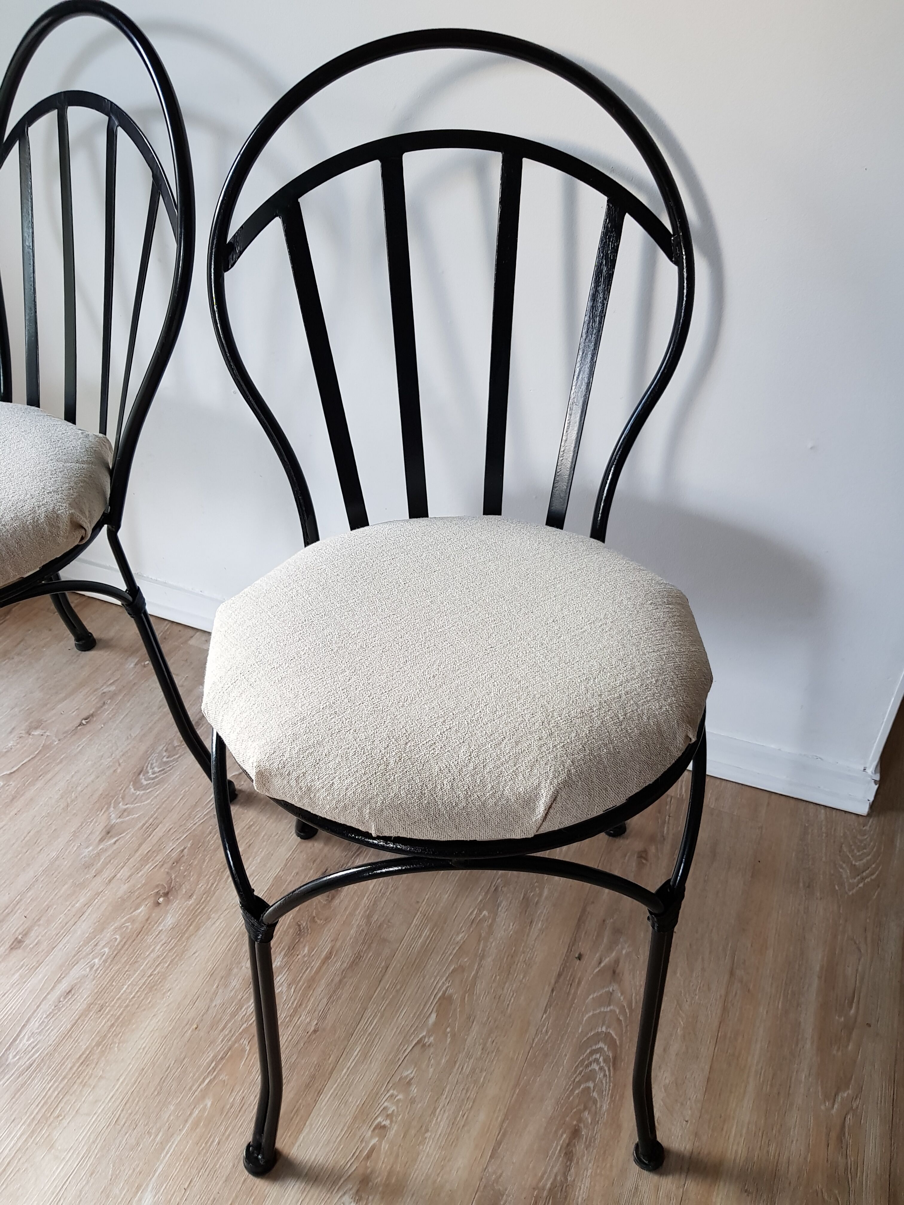 Set de 2 chaises métal noir