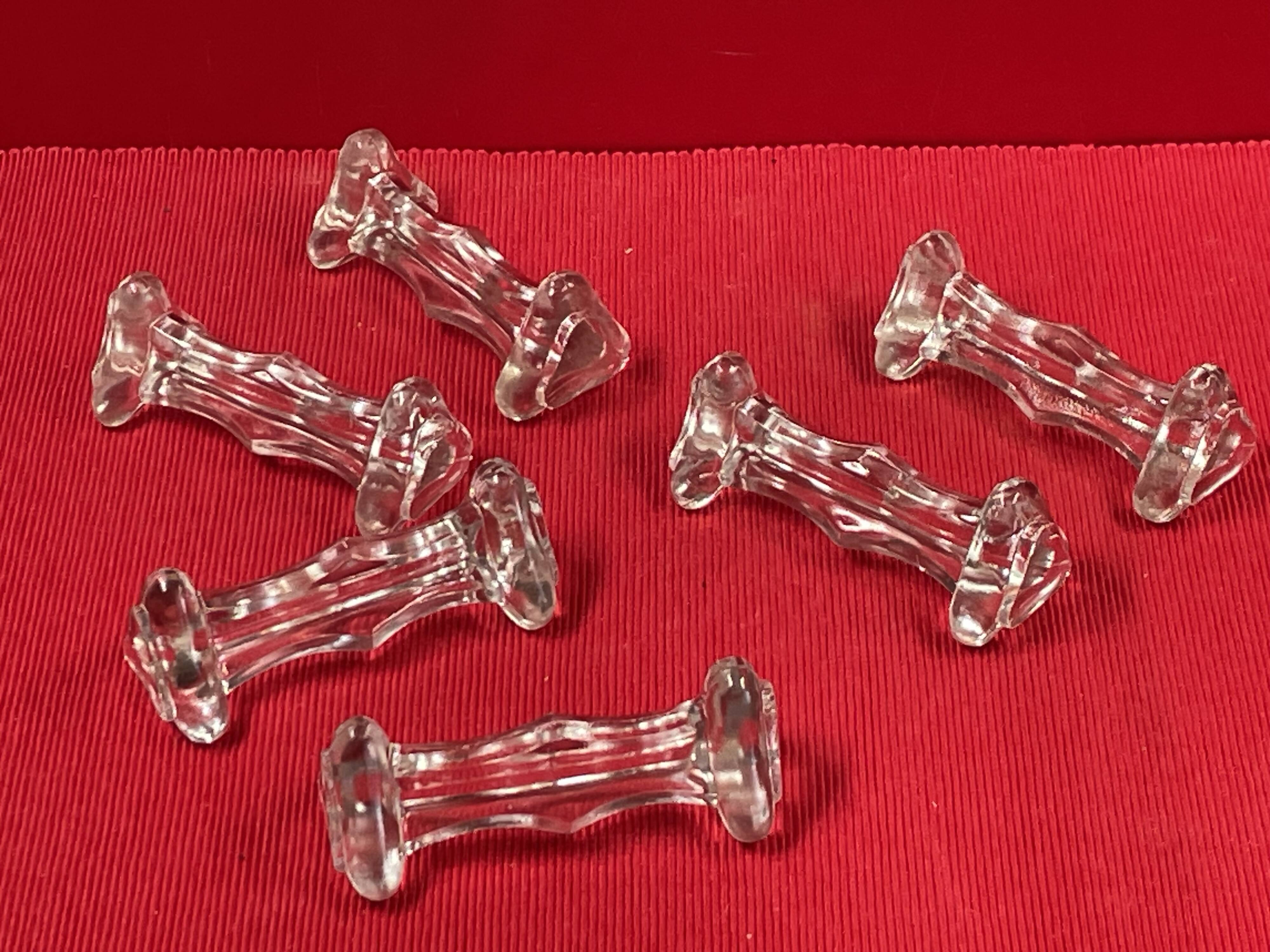 Set of 6 molded glass knife holders (knife rests)
