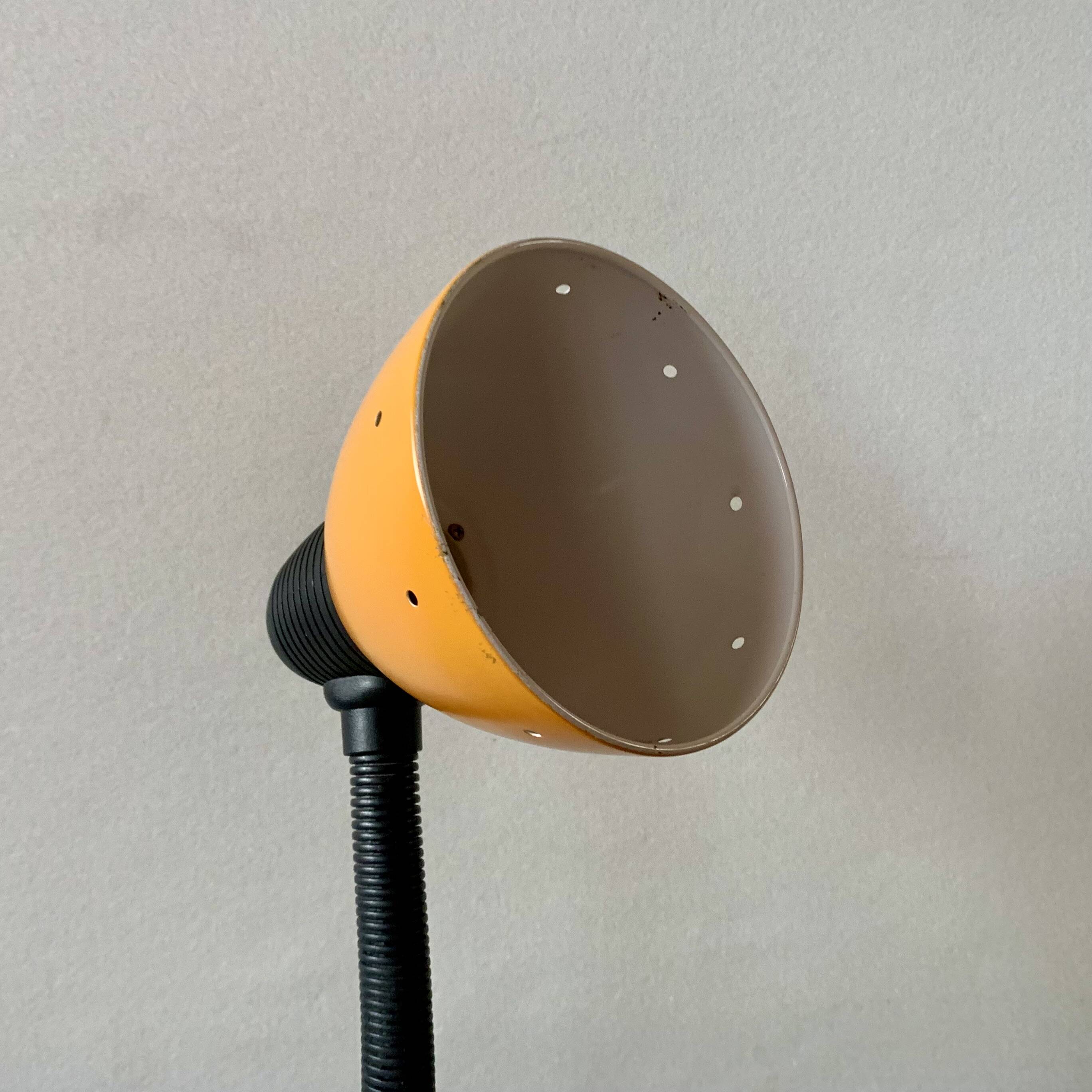 Vintage orange painted metal desk lamp