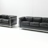 Vintage LC-2 in black leather by Le Corbusier, Jeanneret & Perriand for Cassina