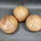 Set of Three Czech Leather Medicine Balls, 1950s