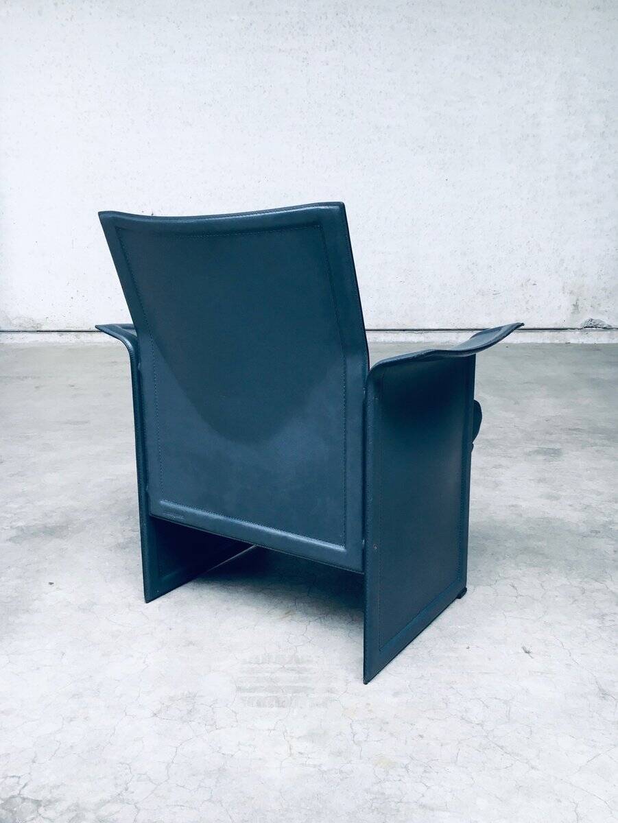 Postmodern Korium KM1 Leather Armchair by Tito Agnoli for Matteo Grassi, Italy, 1980s