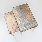 Églomisé glass nesting tables in neoclassical style, Belgium, 1960s