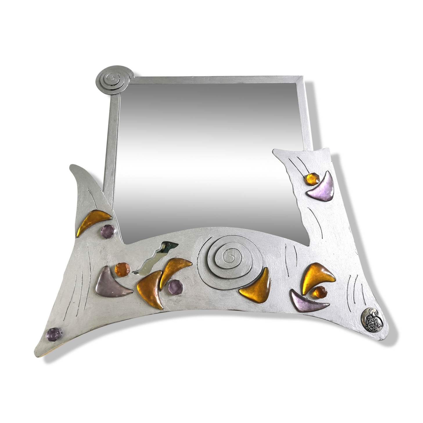 Mirror free form design "Because of it" 90s