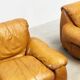 Ensemble de deux chaises longues en cuir cognac italien