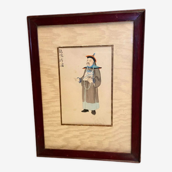 19th century gouache representing a Chinese dignitary China Far East