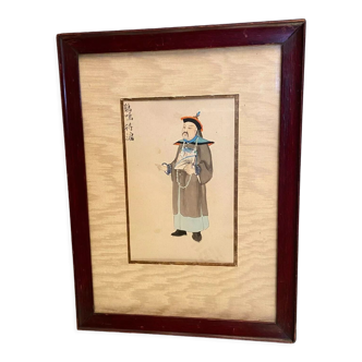 19th century gouache representing a Chinese dignitary China Far East