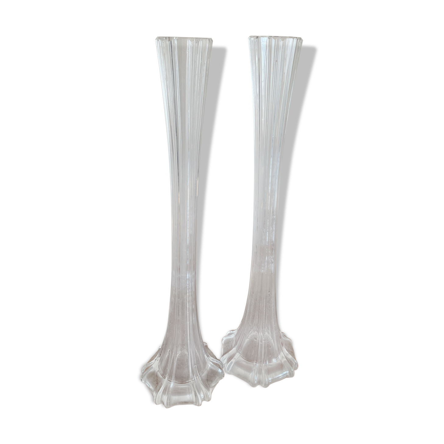 Pair of soliflore glass vases