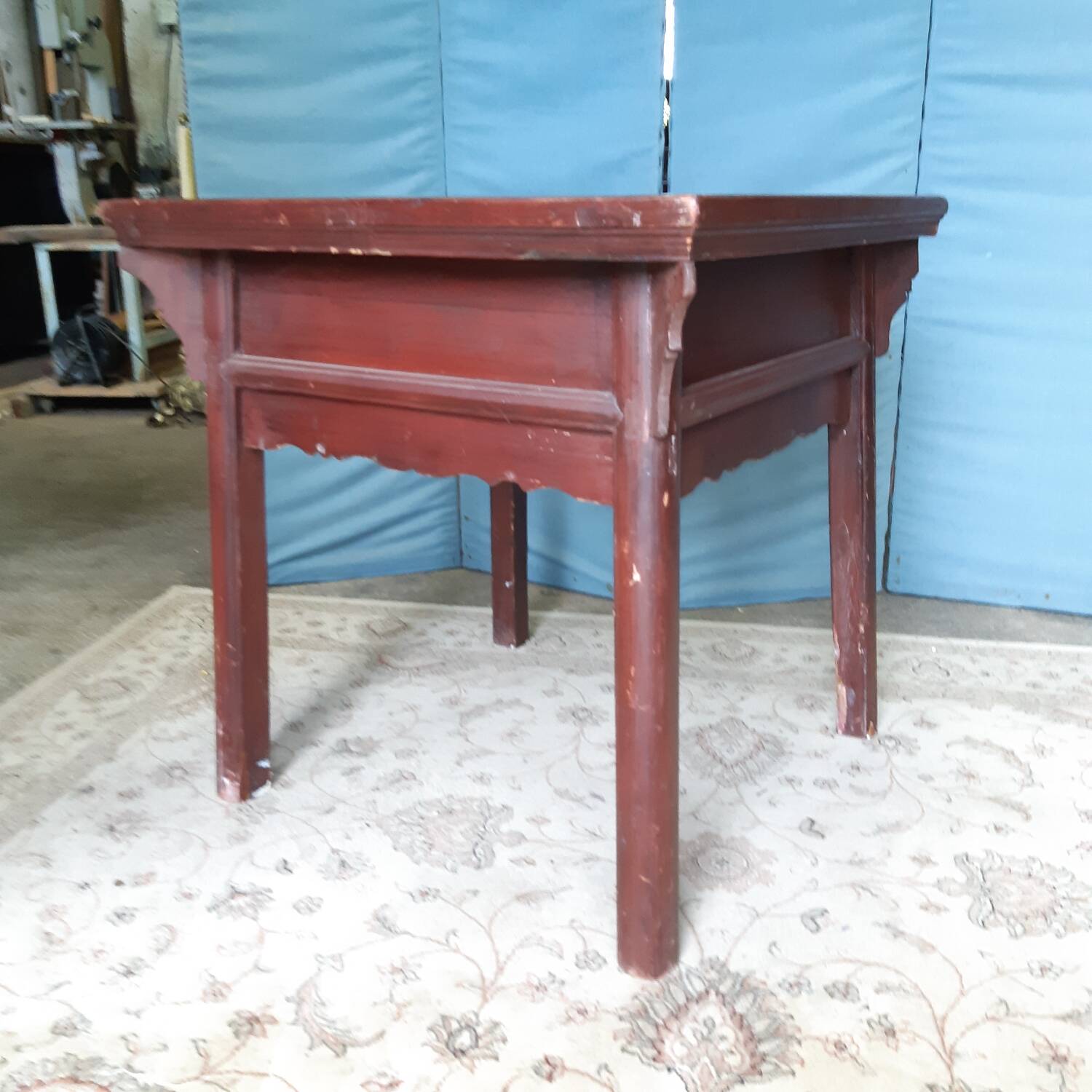 Red lacquered Asian table