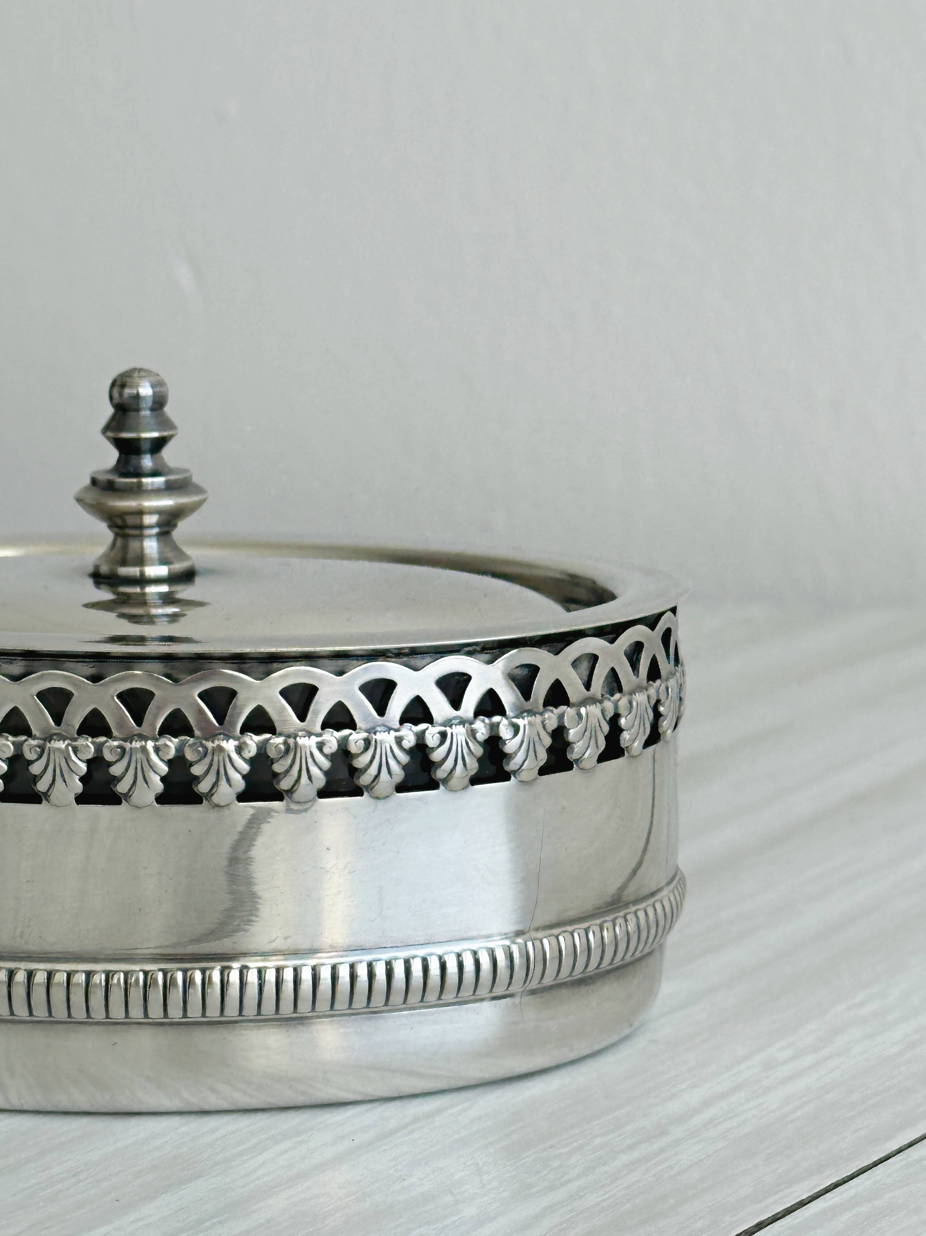 Vintage metal butter dish