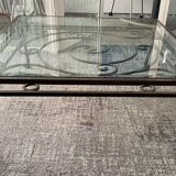 Coffee table wrought iron and glass
