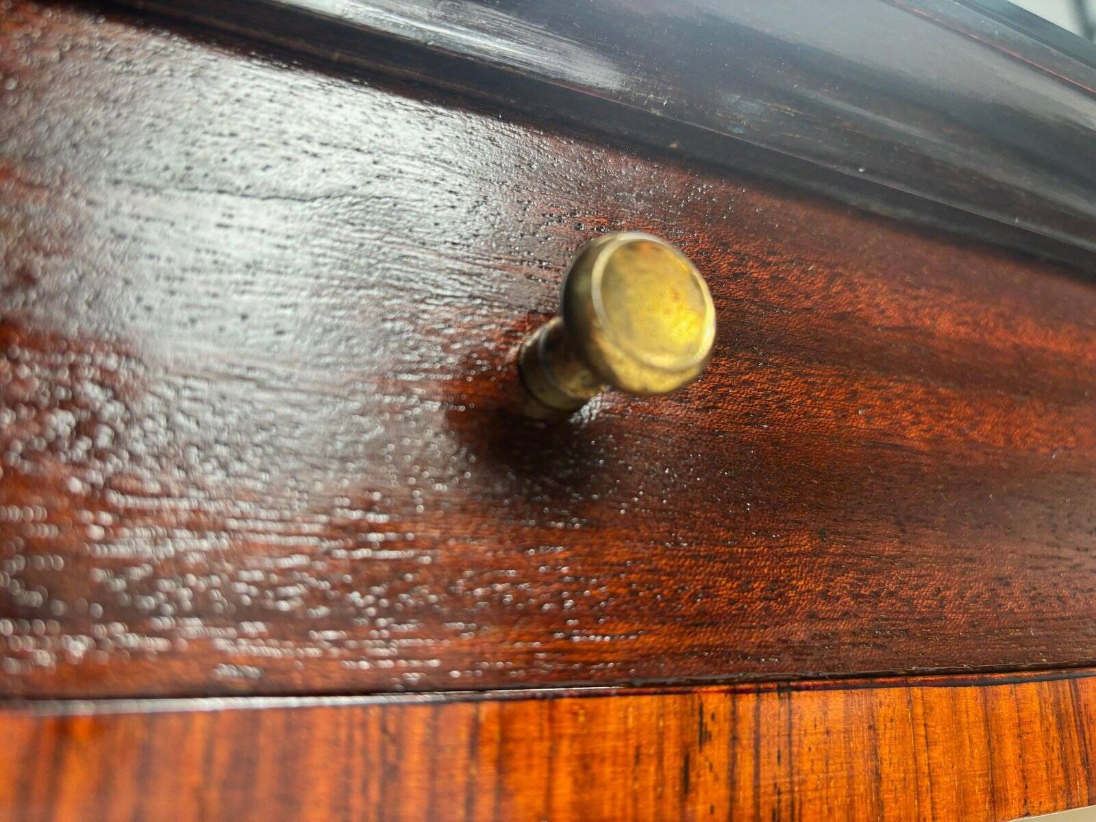 Mid-Century Italian Wood and Brass Console Table, 1950s