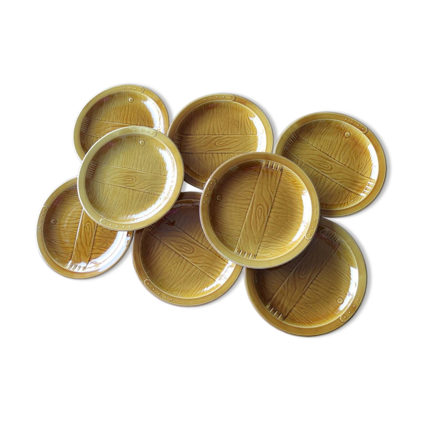 8 vintage gien flat plates