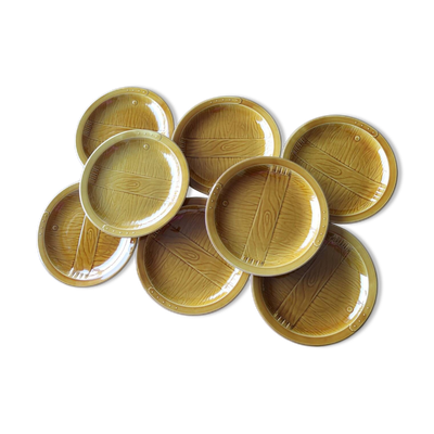 8 assiettes plates gien vintages