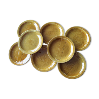 8 vintage gien flat plates