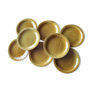 8 vintage gien flat plates
