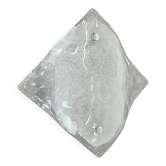 Large Organic Hollywood Regency Ice Glass Wall Light by Kalmar Lights, 1970