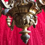 Lustre à 6 lumières en bronze Napoléon III