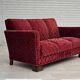 1950s, Danish 3-seater sofa, furniture velour, oak wood.