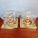 Pair of wall sconces in glass and brass, Limburg, 1970