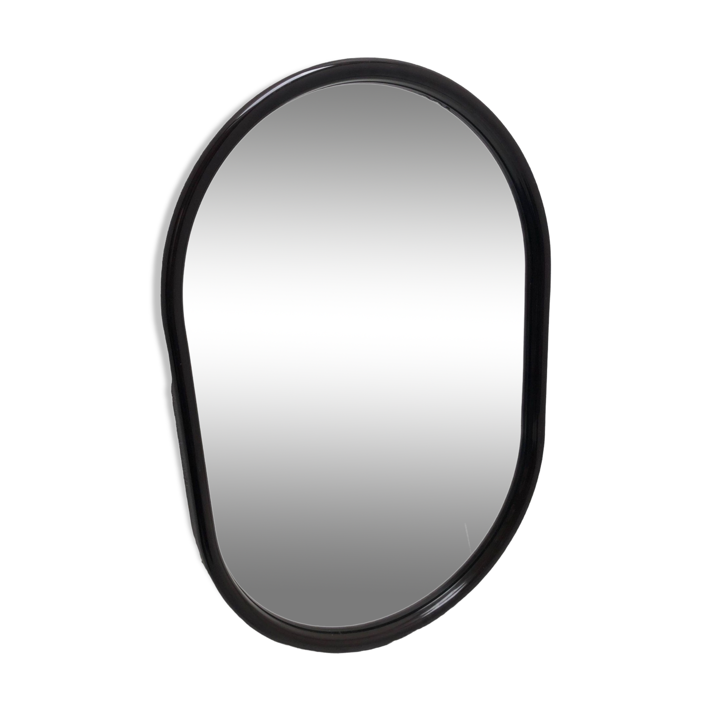 Brown plastic oval mirror, 1960s/1970s