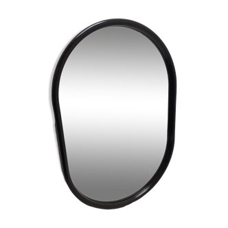 Miroir oval en plastique marron, années 1960/1970