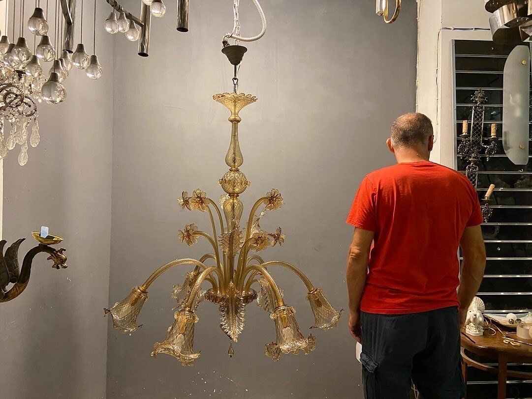 Venetian glass chandelier, 1960s