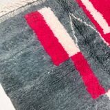 Moroccan Berber Boujaad gray rug with colorful patterns 2.44x1.58m