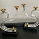 Pair of Hollywood Regency candlesticks in lucite and brass